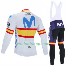 Fietskleding (Fietsshirt Lange Mouw + Lange Koersbroek) 2020 Movistar Team N002